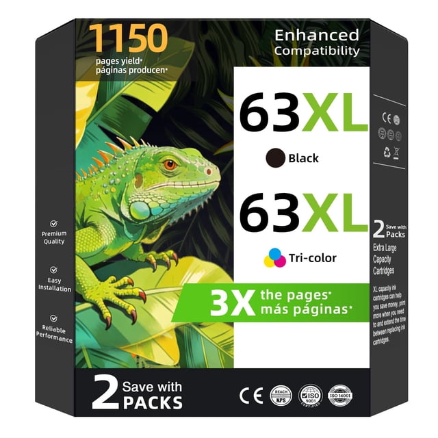 Cartuchos de Tinta ReliInk 63XL Combo Negro y Color