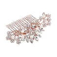 thumbnail image 1 of 1 peineta de novia, delicado tocado con perlas de imitación, horquilla, elegante accesorio para el cabello de boda (oro rosa)., 1 of 7