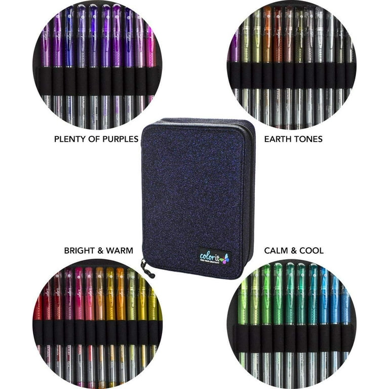 Colored Gel Pens, 1 Coloring Book - Set of 130