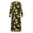 thumbnail image 5 of Xoenoiee Lemon Leaves Print Women's Long Sleeve Nightgown Full Length Sleepwear Button Down Long Sleepshirts Henley Sleep Dress Mumu Dress, S, 5 of 7