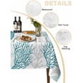 thumbnail image 5 of Turquoise Coastal Rectangle Tablecloth, Sea Turtle Nautical Coral Summer Beach Waterproof & StainResistant Tablecloth, Washable Oil-proof Table Cover for Dining/Party/Wedding/Camping/Buffet 60x120 In, 5 of 9