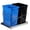 Black & Blue, variant on ZENY Sliding Pull Out Double Trash Bins 35 Quart Kitchen Cabinet Black