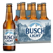 Busch Light American Light Lager Beer 6 pack 12 fl oz Glass Bottles 4.1% ABV