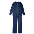 thumbnail image 5 of RYRJJ Lounge Sets for Women Sweatsuit 2 Piece Outfits Oversized Zip Up Sweatshirt Jacket Wide Leg Sweatpant Tracksuit Matching Set(Navy,S), 5 of 9