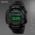 thumbnail image 1 of Reloj de hombre negro estilo militar, reloj deportivo digital resistente al agua., 1 of 3