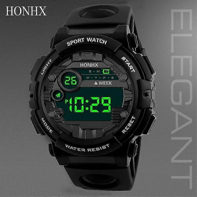 Reloj de hombre negro estilo militar, reloj deportivo digital resistente al agua.