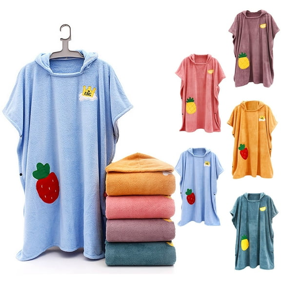 Djunllk Wearable Bath Towels for Women - Velvet Hooded Bathrobe Soft & Absorbent Small Cape, 45 x 33 inch