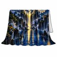 thumbnail image 2 of Enchanted Starlit Portal Waterfall Fantasy Landscape Art Mystical, Peaceful Mountain Lake Scene, Warm Flannel Blanket for Cabin and Lodge, Outdoor Lovers Camping Gift, Fantasy Home Decor, 2 of 9