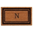 thumbnail image 1 of Calloway Mills 152961830O 18 x 30 in. Black Border Monogram Rectangular Doormat, Natural - Letter O, 1 of 4
