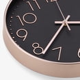 thumbnail image 4 of Navaris No Ticking Wall Clock - Contemporary Modern Design Silent Battery Powered Wall Mounted Clock for Kitchen Living Room - Rose Gold / Black, 4 of 7