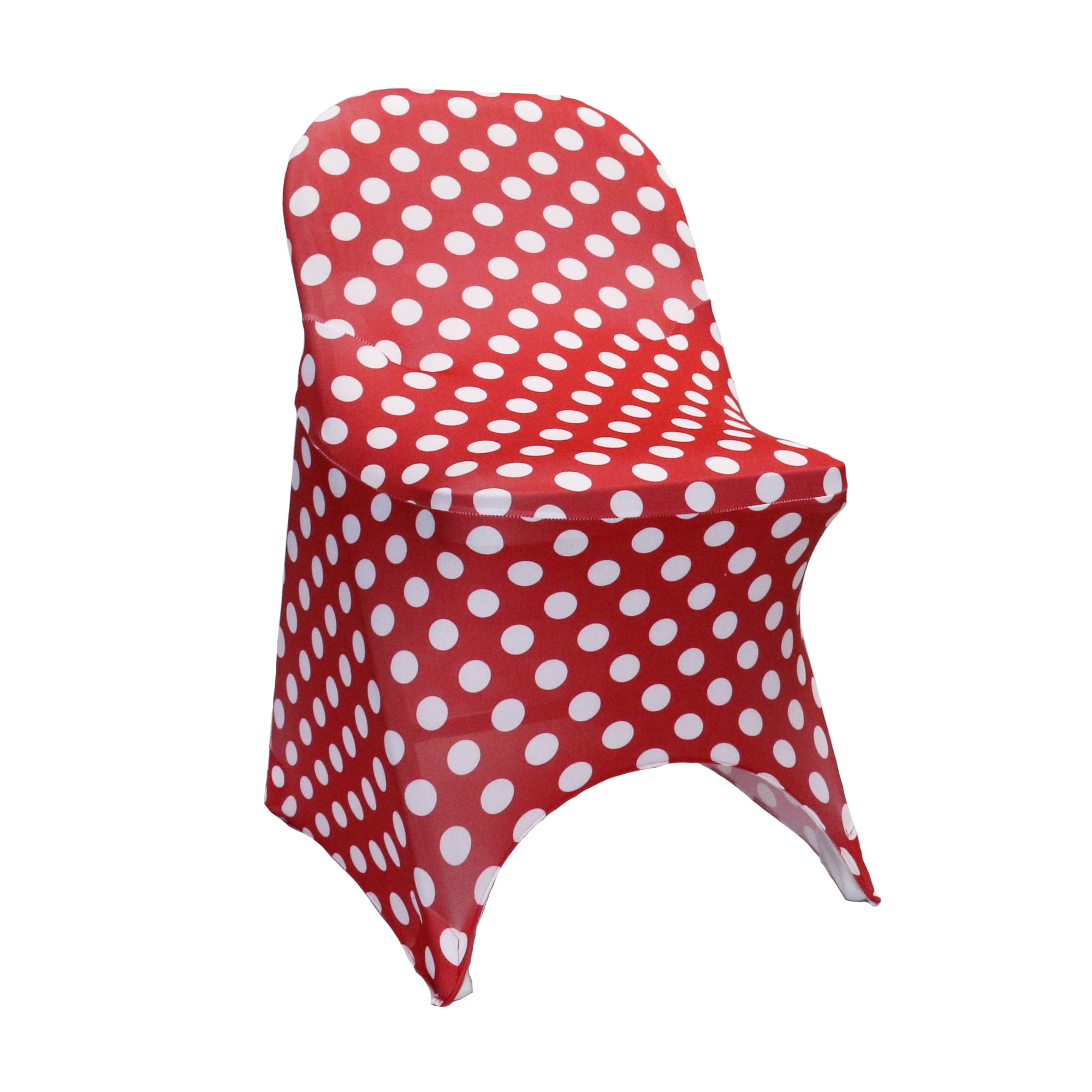 Your Chair Covers Stretch Spandex Folding Chair Covers Red and White