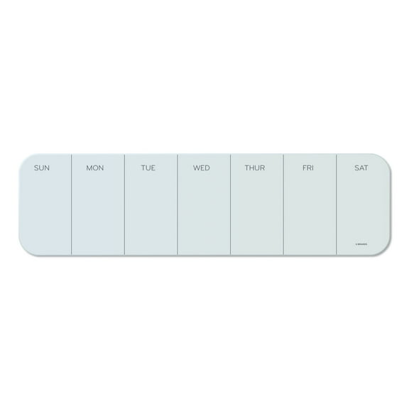 U Brands Cubicle Glass Dry Erase Undated One Week Calendar Board 20 x 5.5 White 3688U00-01