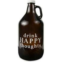 Drink Happy - 64 oz Glass Growler