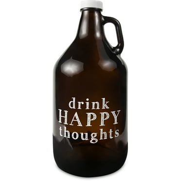 Drink Happy - 64 oz Glass Growler
