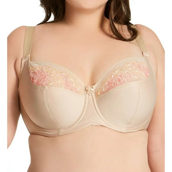 ELILA Nude Swiss Embroidery Balcony Underwire Bra, US 42I, UK 42G, NWOT