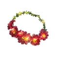 thumbnail image 4 of Diadema de flores para niñas, crisantemo decorativo, 18 cm, guirnalda Morado oscuro, 4 of 9