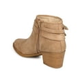 thumbnail image 3 of Qupid FF12 Women Nubuck Pointy Toe Perforated Wrap Buckle Chunky Heel Bootie, 3 of 5