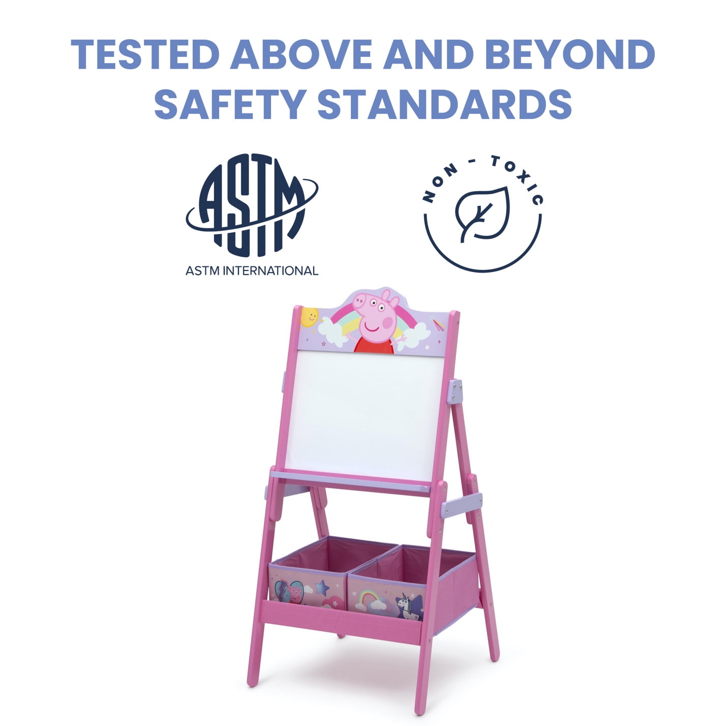 Peppa Pig Wooden Activity Easel with Storage by Delta Children, Greenguard Gold Certified