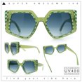 thumbnail image 2 of Womens Mod Geometric Pentagon Plastic Retro Oversize Fashion Sunglasses Green - Navy, 2 of 8