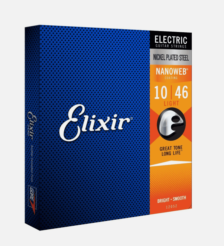 Elixir Strings 12052 Nanoweb Electric Guitar Strings - .010-.046 Light 6 Pack
