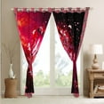 thumbnail image 4 of Red Butterfly 30%-50% Blackout Curtains 52"Wx63"L Rose Butterfly Curtains & Drapes Women,Galaxy Starry Sky Glitter Stars Animal Window Curtains Bedroom Window Treatments 2 Panels Black, 4 of 6