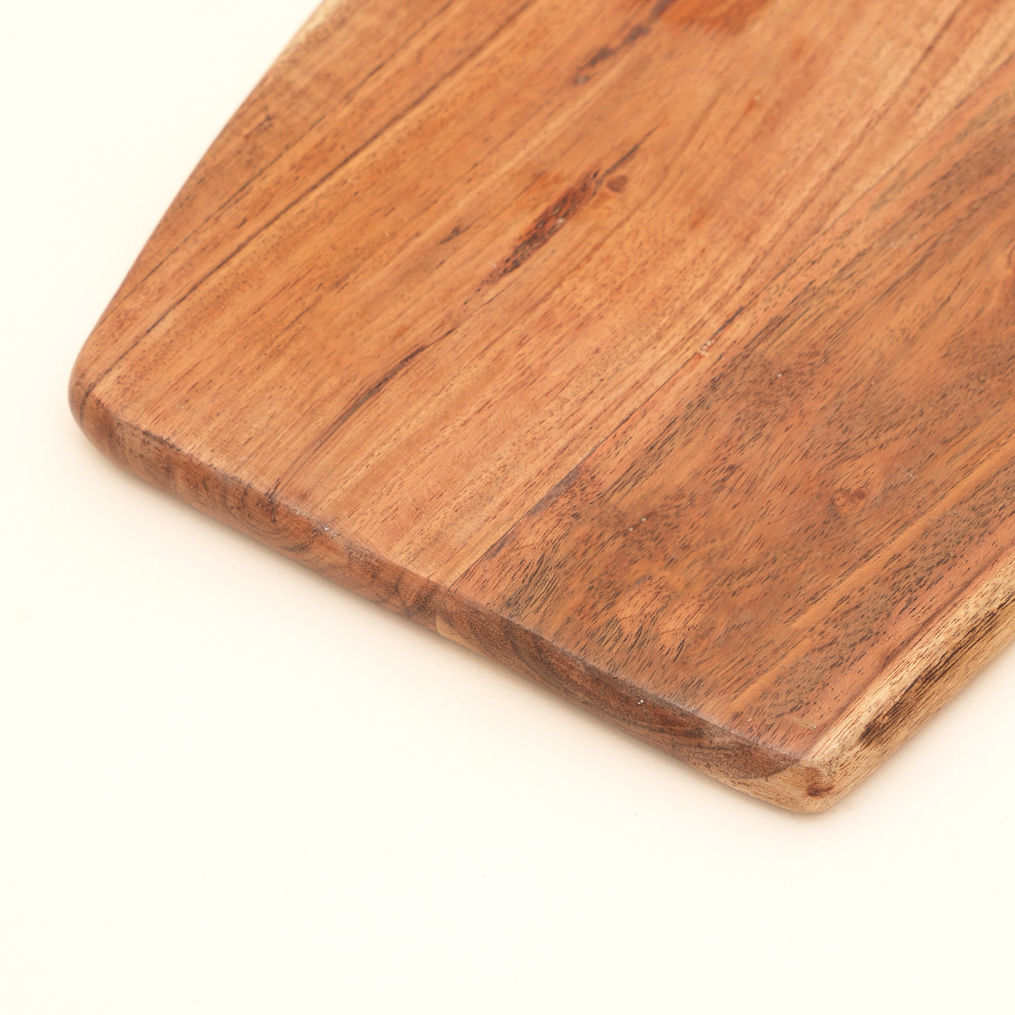 Acacia Wood Cutting Board with Handle, Handcrafted Wooden Chopping Board, Natural Finish Serving Board for Bread, Cheese, Fruits & Charcuterie, Decorative Paddle Board, 7 x 0.75 x 16.5 Inches