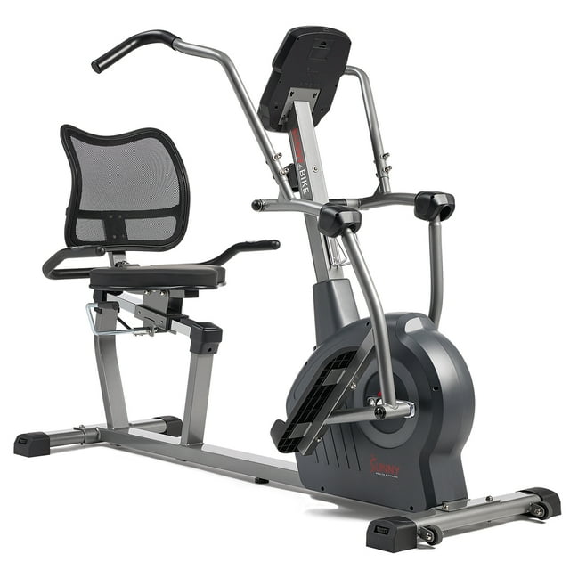 Sunny Health & Fitness Elite Recumbent Cross Trainer & Elliptical Machine with Arm Exercisers, Easy Adjust Seat, & Exclusive SunnyFit App Enhanced Bluetooth Connectivity