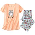 thumbnail image 1 of HAHDAXIA Womens Pajama Set Cotton Capri Pant Pyjama Short Sleeve Sleepwear Summer Pjs, 1 of 3