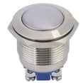 thumbnail image 4 of Interruptor de botón momentáneo impermeable de metal de 19 mm, cabeza redonda de reinicio automático de 2 pines, 40 piezas, 4 of 8