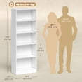 thumbnail image 3 of HOMCOM 5-Tier Bookcase Display Unit Storage Cabinet Adjustable Shelf, White, 3 of 10