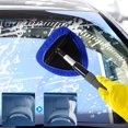 thumbnail image 4 of Windshield Cleaner Tool, Car Interior Detailing Cleaning Kit,16.5'' Car Window Cleaning Supplies with Handle Include 1 Reusable Washable Microfiber Pads (Blue), 4 of 5