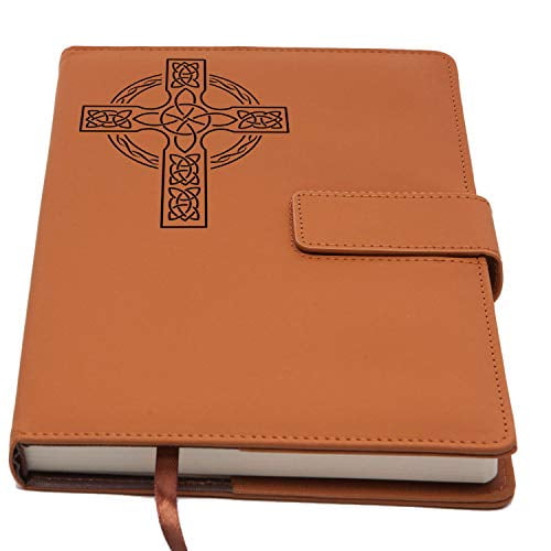 Celtic Cross Chrome Notebook Card Holder & Pen Celtic Themed Christmas Gift 
