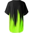 thumbnail image 6 of Womens Tops Dressy Casual,Women's Shirts V-Neck Summer Tops T Shirt Short Sleeve Color Block Flame Printing Loose Fit Tunic Blouses, 6 of 6