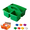 Green, variant on Portable 3 Compartments Storage with Carrying Handle,Divided Basket, Multiuse Arts Caddies, for Home Room School Supplies Storage