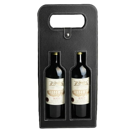 Two Bottle Leather Wine Gift Bag Carrier Tote Two Bottle Leather Wine Gift Bag Carrier Tote