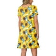 thumbnail image 5 of Outfmvch Fall Dresses Womens Dresses Orange Dress Women Summer Short Sleeve Sunflower Printed Pockets Sundress Casual Swing Dress Womens Dresses Orange M, 5 of 7