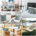 thumbnail image 6 of Abstract Stripes Outdoor Pillow Covers Set of 2 Turquoise Black Grey Plaid Waterproof Throw Pillow Case Decorative Square Cushion Cover for Patio Couch Garden Balcony, 20"x20", 6 of 9