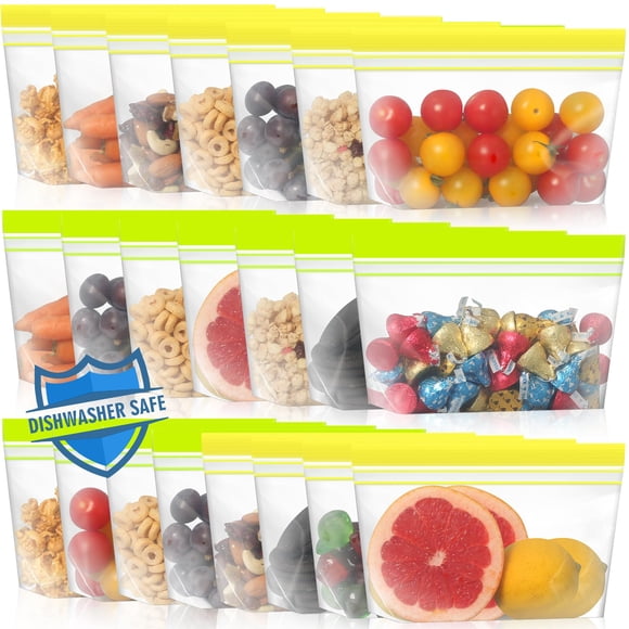 Bolsas reutilizables para aperitivos Lerine, paquete de 22, aptas para lavavajillas y microondas