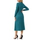 thumbnail image 3 of INSPIRAR CHIC Vestidos de Otoño para Mujeres de Manga Larga Cuello Redondo Tejido A-Line Vestido Midi Casual S Azul Lago, 3 of 6
