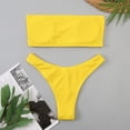 thumbnail image 6 of XIYON Women's Bikini Sets Women Two Piece Solid Color Swimwear Split Bikini Swimsuit Beachwear Padded Summer Beach Vacation Bathing Suits, 6 of 7