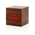 thumbnail image 2 of Ultra Modern Wooden LED Clock Square Cube Alarm Thermometer Timer Calendar Updated 2016 Brighter Stylish Wood Clock, 2 of 4