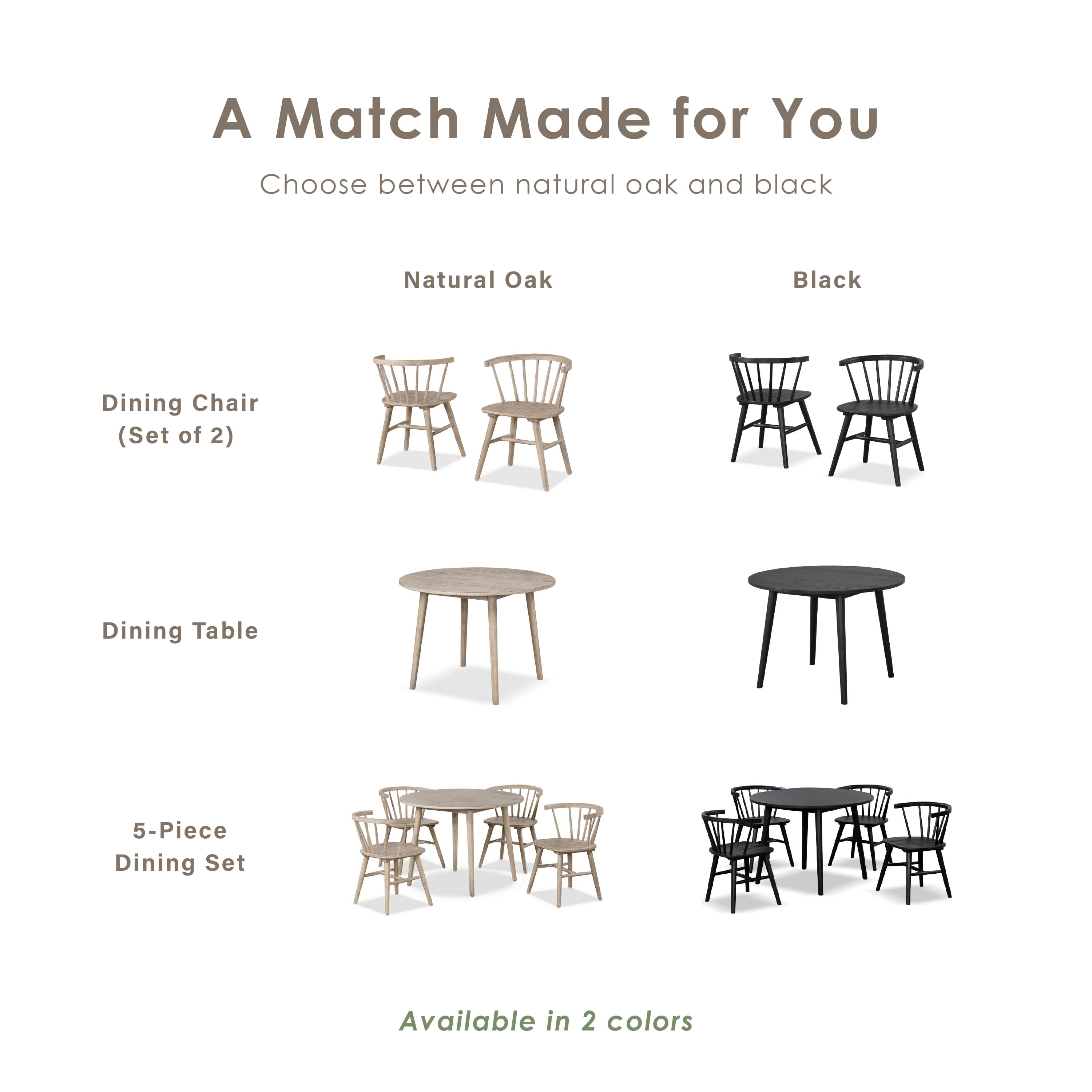 Furniture of America Rusenta Solid Wood 42-inch Round Dining Table, Black