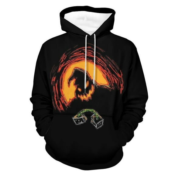 Oogie Boogie Hoodies for Men Women 3D Print Pullover Novelty Hooded Sweatshirt Hoodies with Big Pockets S