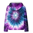 thumbnail image 5 of YOIAVAIOY Women's Graphic Hoodie Sweatshirts Trendy Casual Waffle Pullover Oversized Sweatshirt Fall Winter Loose Tunic Tops with Pocket Purple XXL, 5 of 6