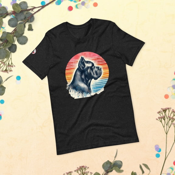 Cane Corso vintage sun 1 Unisex t-shirt (Black Heather, XS)