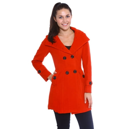 Simplicity Fashion Coat in Slim Fit in Wool Blends, Double-Breasted, Long Coat