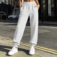 thumbnail image 6 of Women's High Waist Sweatpants Wide Leg Back Elastic Pleated Casual Tapered Sweatpants with Side Pockets Soft Loose Workout Loungewear Track Pants, 6 of 6