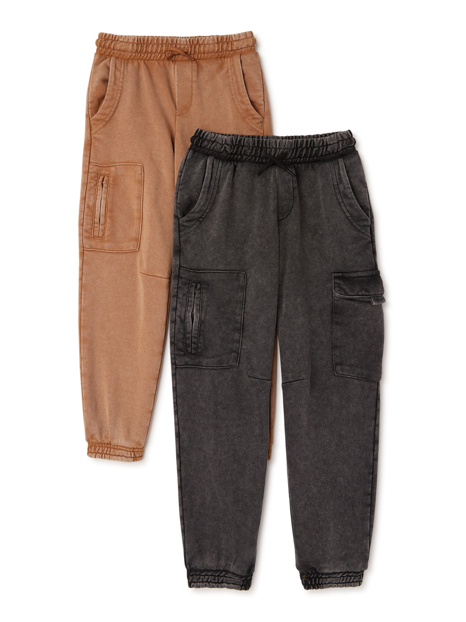 Wonder Nation Boys Knit Jogger Pants, 2-Pack, Sizes 4-18 & Husky