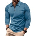 thumbnail image 2 of CUSTG Men T-Shirts Long Sleeve Shirt With Zipper Pocket Athletic Performance Pullover Tops For Sports And Casual Wear Holiday O-Neck Tee, 2 of 6