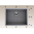 thumbnail image 1 of American Imaginations 23-in. W CSA Approved Grey Granite Composite Kitchen Sink With 1 Bowl, 1 of 2